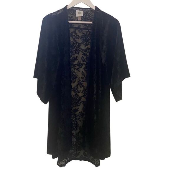 Knox Rose Sweaters - Knox Rose Velvet Lace Cardigan – Medium/Large – Gothic Floral Boho Witchy Cottag